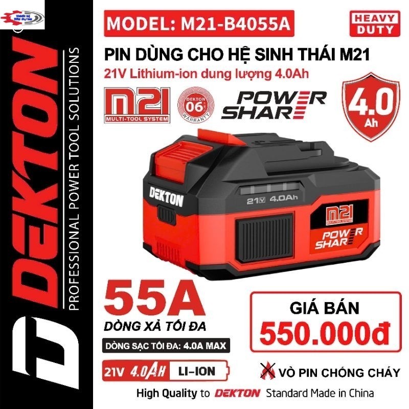 Pin Dekton M21-B4055A chính hãng, bảo hành 6 tháng m21 Thiết Bị giá tốt