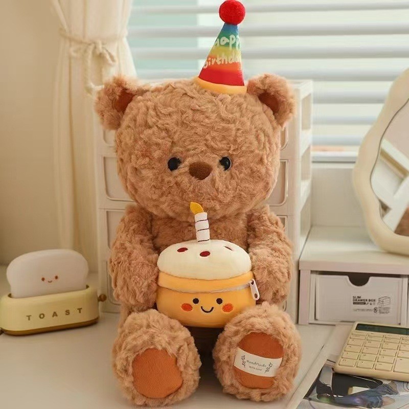 Birthday Cake Bear Doll Teddy Bear Doll Cake Bear Plush Toy Birthday Gift