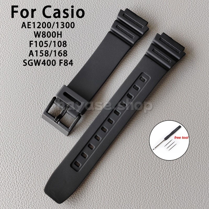 18mm cho vòng đeo tay silicon casio AE1200 / 1300 W800H F105 / 108 A158 / 168 SGW400 F84 để thay thế