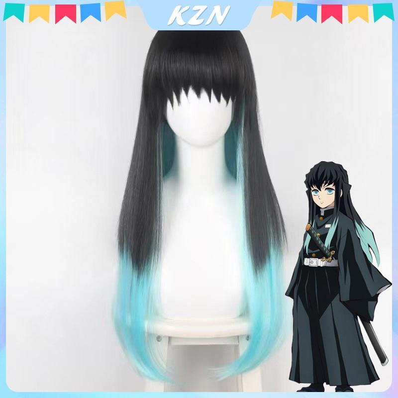 [kzn] Anime Tokitou Muichirou Cosplay Tóc Giả Muichiro Tokito Tóc Giả Tổng Hợp Chịu Nhiệt [vn]