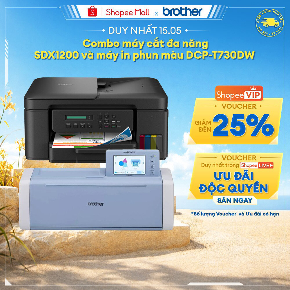 Combo máy cắt SDX1200 + máy in DCP-T730DW