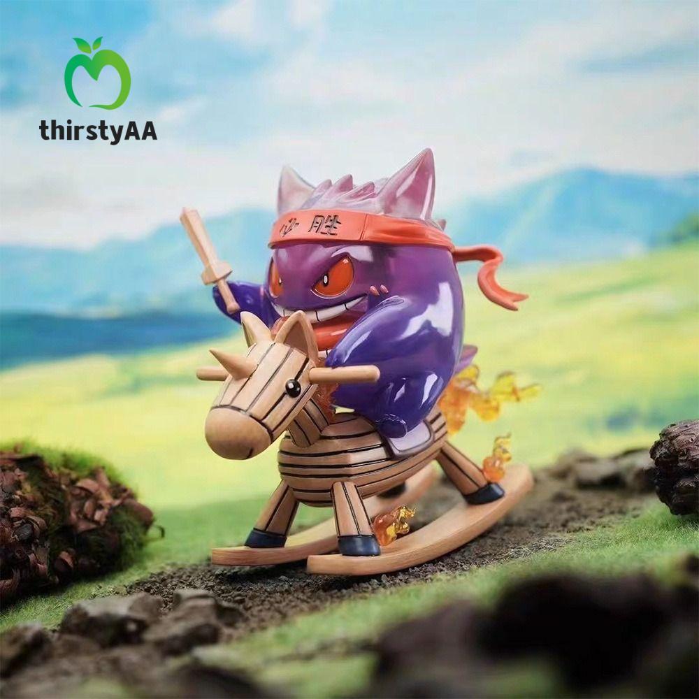 THIRSTYAA Anime Nhân Vật Hành Động, Psyduck & Gengar Rocking Marco Pada Duck Anime Mô Hình Búp Bê, H