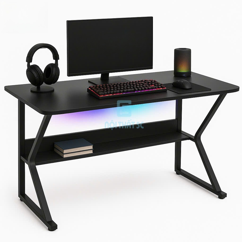Bàn Làm Việc, Bàn Gaming Nội Thất DS Future chữ K,U,Z nhiều phiên bản, mặt gỗ 1m2,1m rộng 60cm, chân
