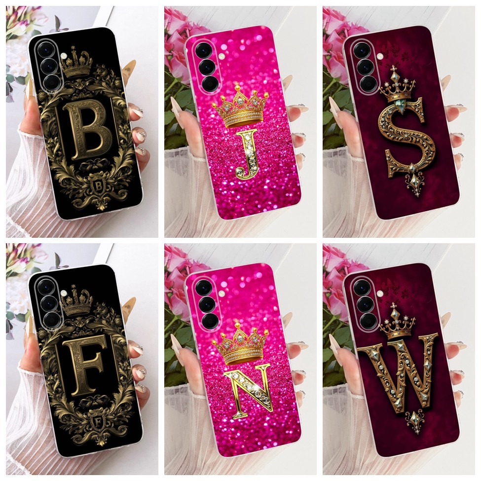 Trong Suốt Cho Samsung Galaxy A57 5G Ốp Lưng Sang Trọng Chữ A-Z Thời Trang Bé Trai Bé Gái Cool Crown