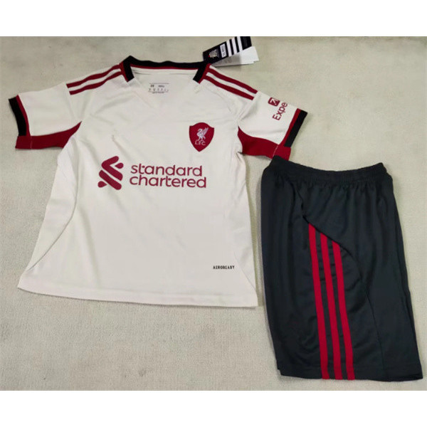 Bộ trẻ em 2025 26 Liverpool Jersey sân khách Áo thể thao trẻ em 16-30