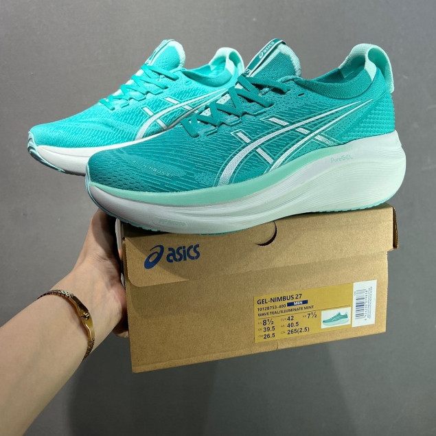 Asics Gel Nimbus 27 Giày Chạy Bộ Nam Nữ Nimbus 27 Giày Thể Thao Hấp Thụ Sốc 1012B753-400