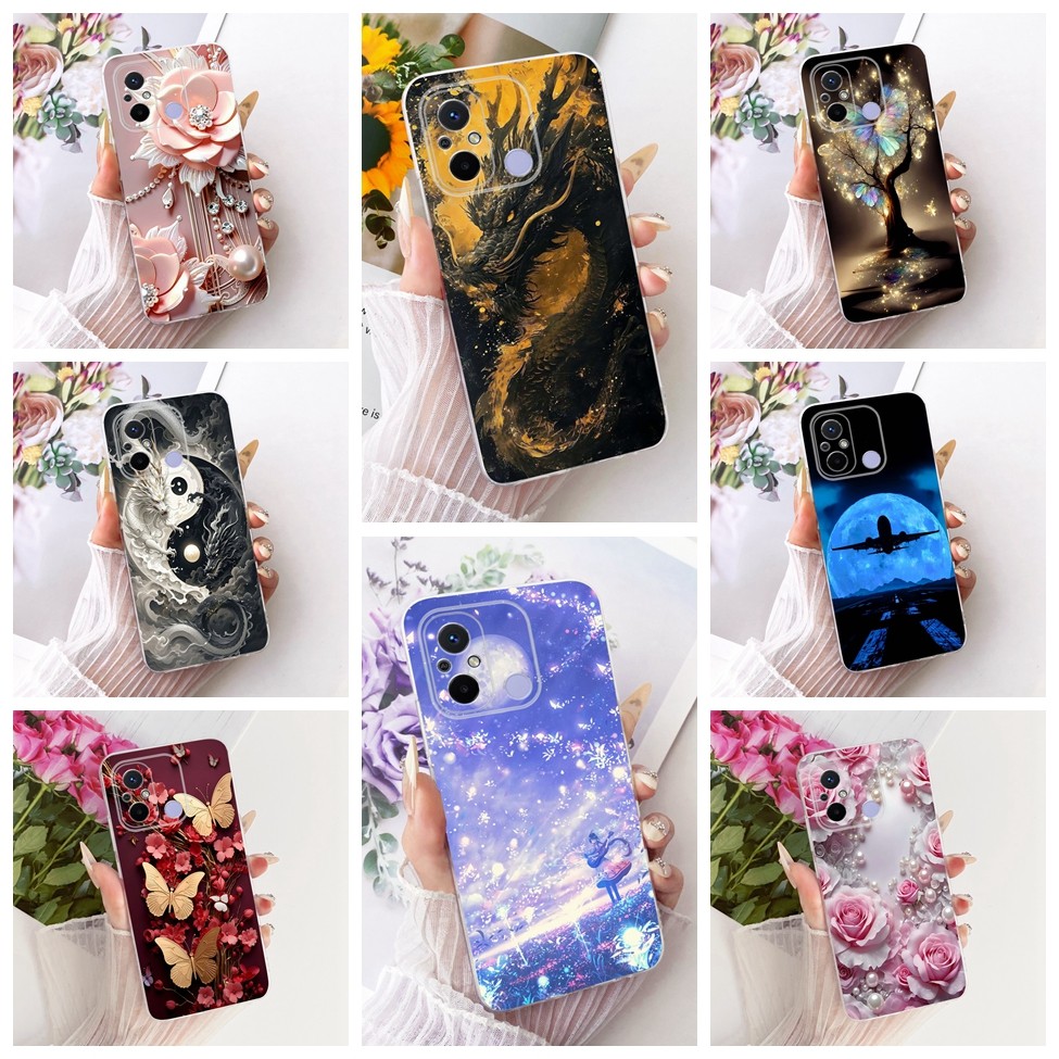 Vỏ Trong Suốt Cho Redmi 12C 4G Ốp Lưng Bướm Thời Trang Sang Trọng Ngộ nghĩnh Vỏ Sơn Dễ Thương 22120R