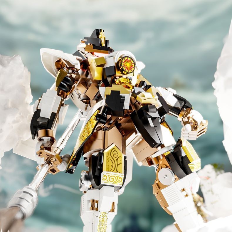 Tương thích với Lego Thần thoại trong nước Erlang Shen Yang Lun Mecha Khối xây dựng mô hình lắp ráp 