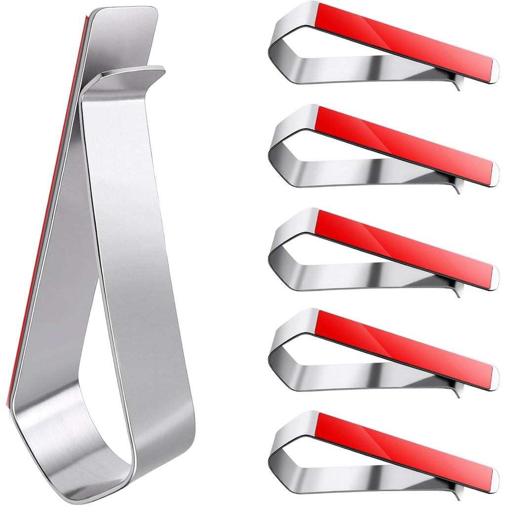 Kẹp thép không gỉ 6 gói có chất kết dính 3M – Bộ gắn tấm che nắng DIY cho khung ảnh (Không bao gồm) – Phụ kiện tấm che ô tô giữ chắc chắn để trưng bày tùy chỉnh, sử dụng tại nhà & văn phòng