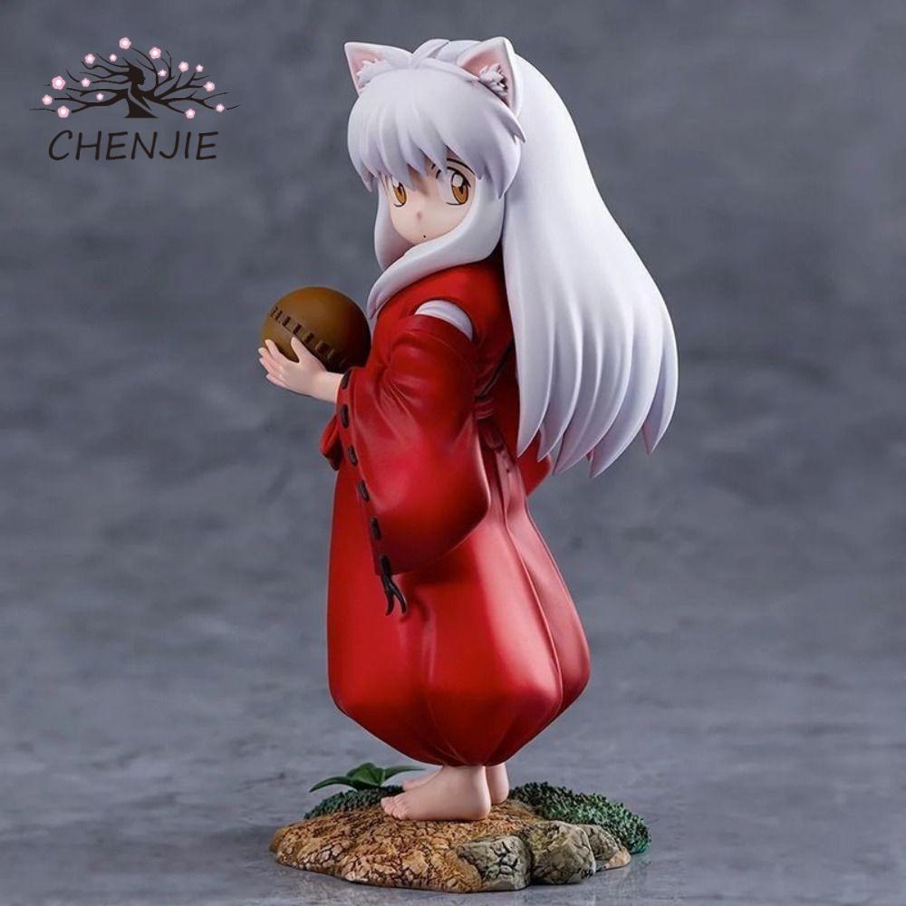 HENJIE Tuổi thơ Inuyasha Hình, Phiên bản Q Tóc trắng Anime Inuyasha PVC Hình, Quà tặng sinh nhật Bộ 