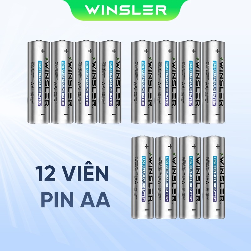 Pin WINSLER AA/AAA 12 viên Alkaline 1.5V, sức mạnh vượt trội, tuổi thọ dài lâu