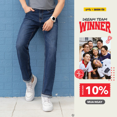 Quần bò nam YODY quần jean Cotton Denim chất liệu co giãn, bền màu, thoải mái TRA - QJM3071