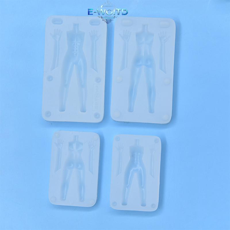 E-WOITD 1 Bộ Đất Sét Polymer Nam Búp Bê Cơ Thể Torso Khuôn Silicon Fondant / nhựa Đất Sét DIY Búp Bê