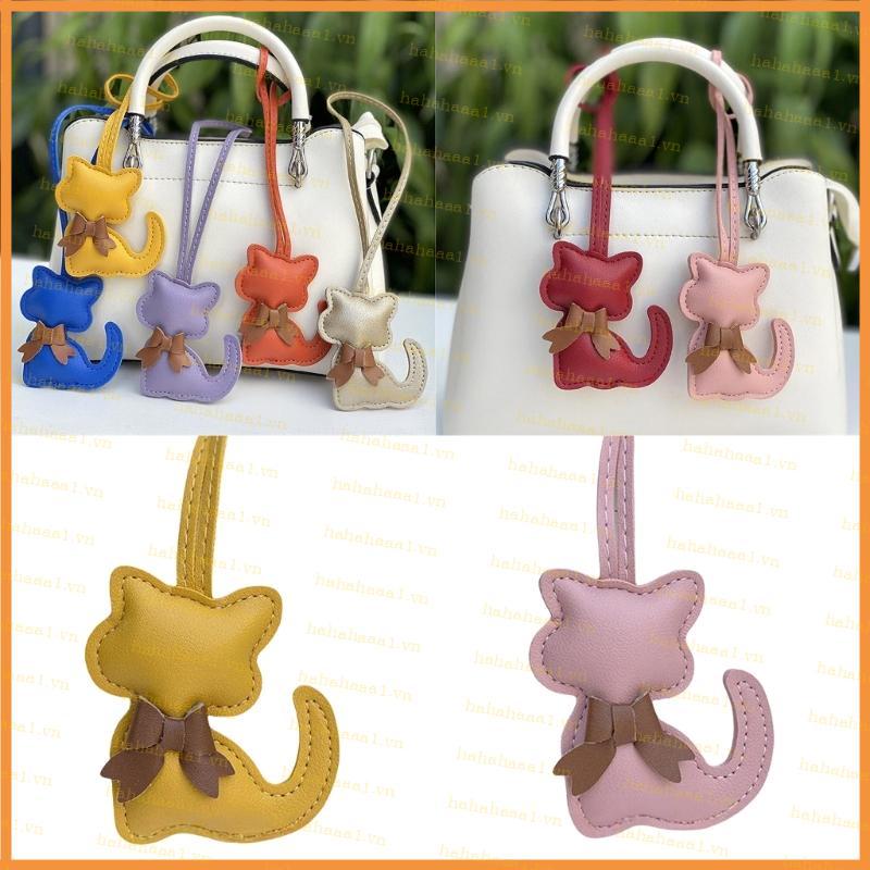 Ha Feline Design Key Holder PU Bowknot Charm Trang trí túi thiết yếu nhẹ