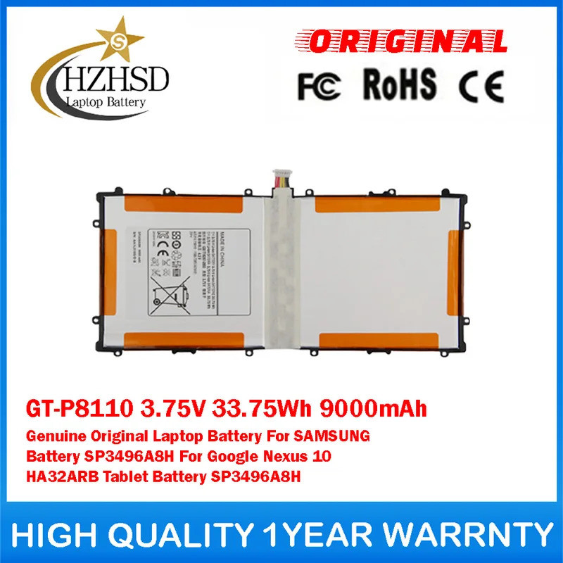 GT-P8110 3.75V 33.75Wh 9000mAh Pin Laptop Chính Hãng Chính Hãng Cho SAMSUNG Pin SP3496A8H Cho Google