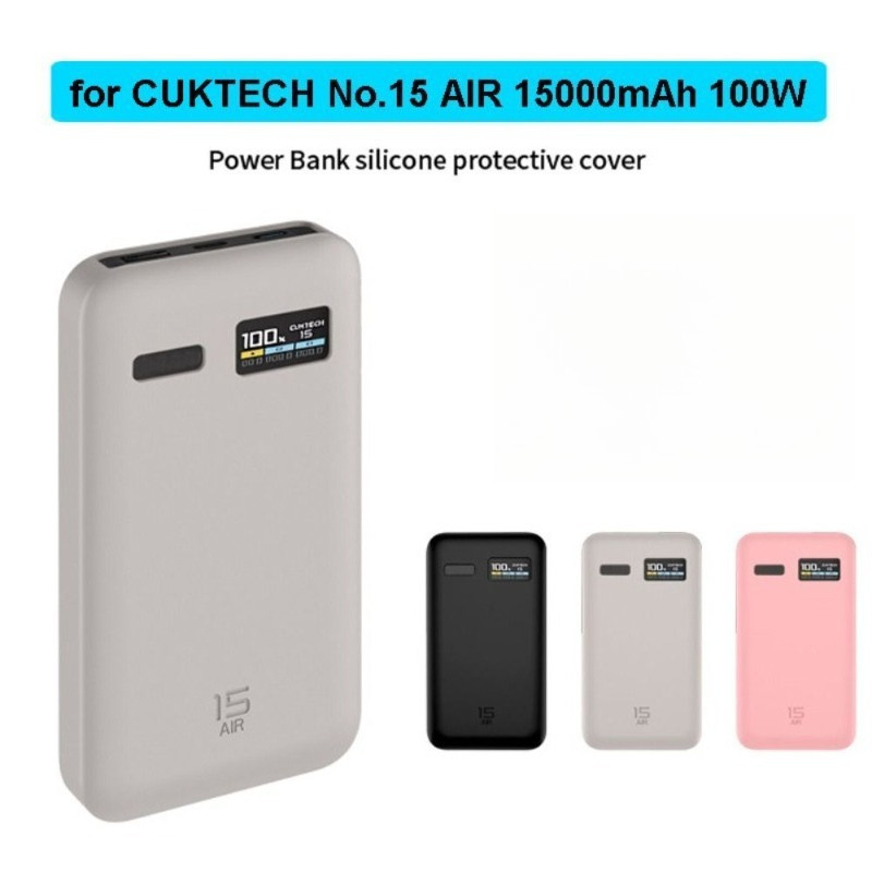 Dành Cho CUKTECH No.15 AIR 15000mAh 100W Silicon Mềm Sạc Di Động Vỏ Bảo Vệ Cho CUKTECH No.15 Không K
