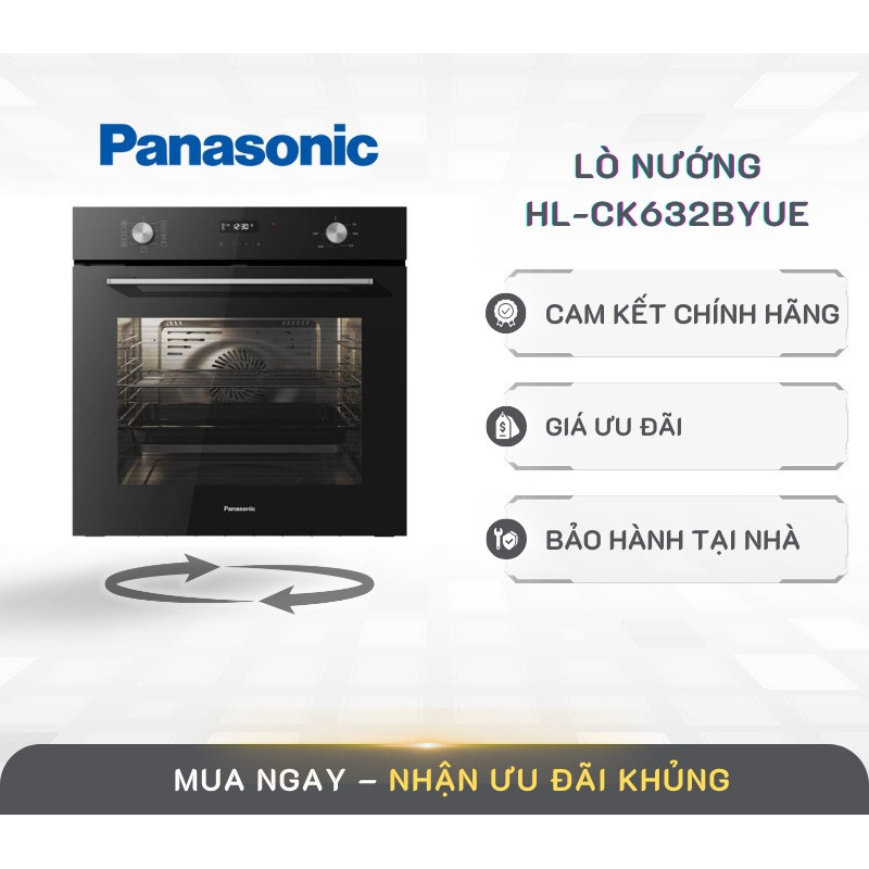 [Hỏa tốc 2h] Lò Nướng Panasonic HL-CK632BYUE Thiết Kế Hiện Đại, Giữ Nguyên Hương Vị, Nướng Thực Phẩm