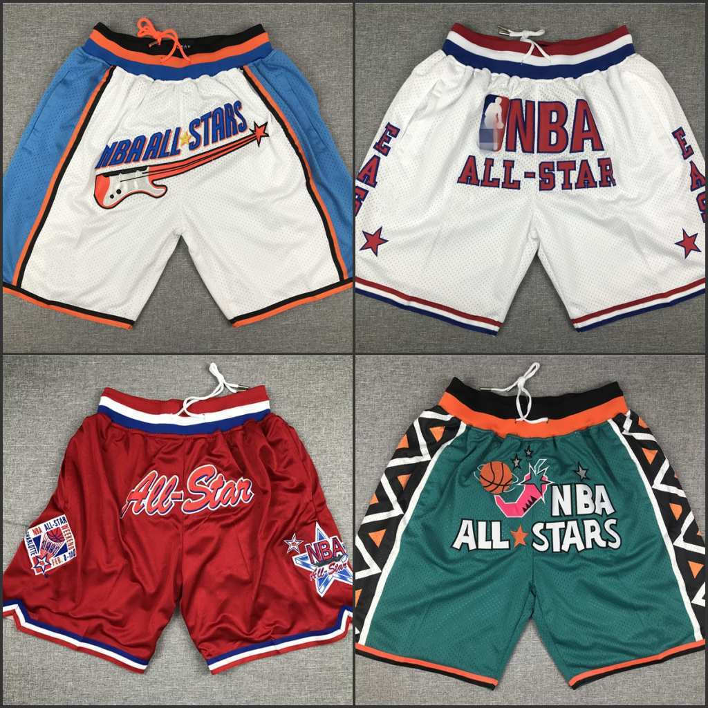 All-Star Retro Sulaman Penuh Poket Poket Bola Keranjang Sulaman Sulaman