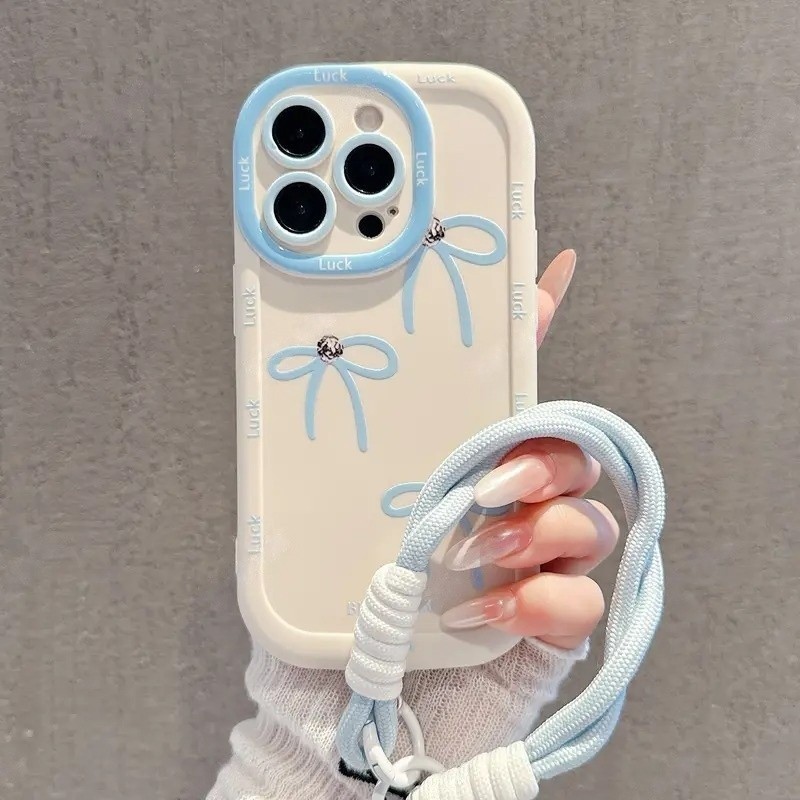 Ốp Lưng OPPO Nơ màu xanh kim cương chống rơi Cho A38 A53 A54 4G A55 A57 A58 A60 A78 A36 A92 A74 A58 