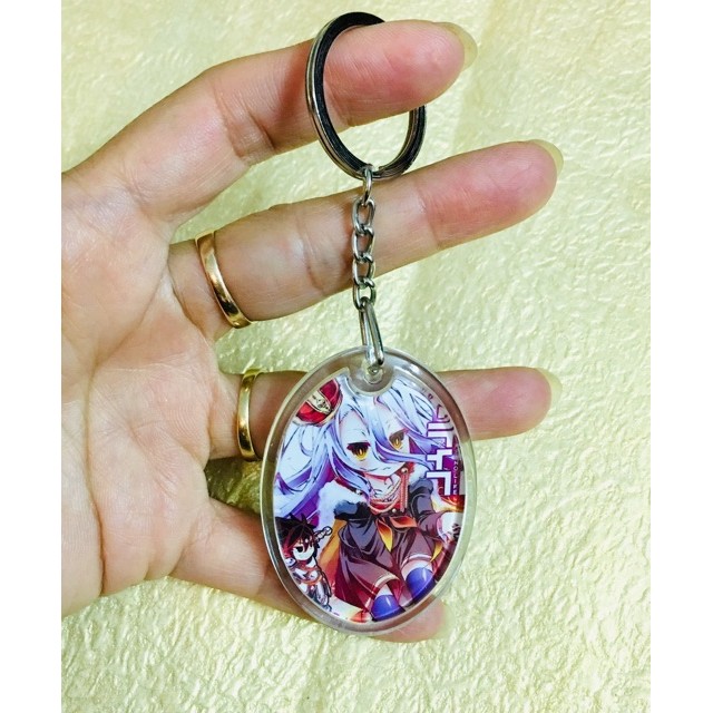 móc Móc khoá nogame no life 2 mặt ảnh khác nhau/ Móc treo khóa hình nogame no life MPP