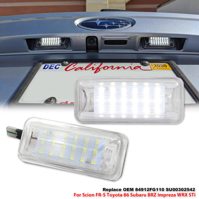 2 Chiếc Đèn LED Biển Số Đèn Cho Subaru Forester Impreza Legacy BRZ WRX XV Crosstrek TOYOTA FT86 GT86