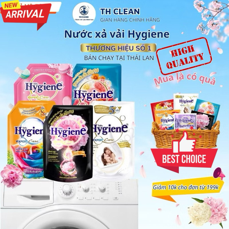 Nước xả vải Hygiene Thái Lan 1100ml, 1300ml, 2000ml, xả vải Hygiene chính hãng giúp quần áo phẳng ph