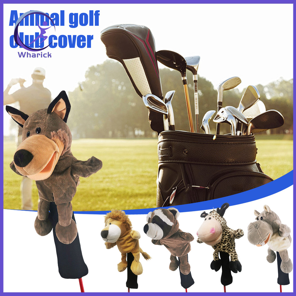 [Wharick] Golf Club Head Cover Soft Animal Driver Headcover Plush Lion / Tiger / Hippo / Khỉ / Cừu G