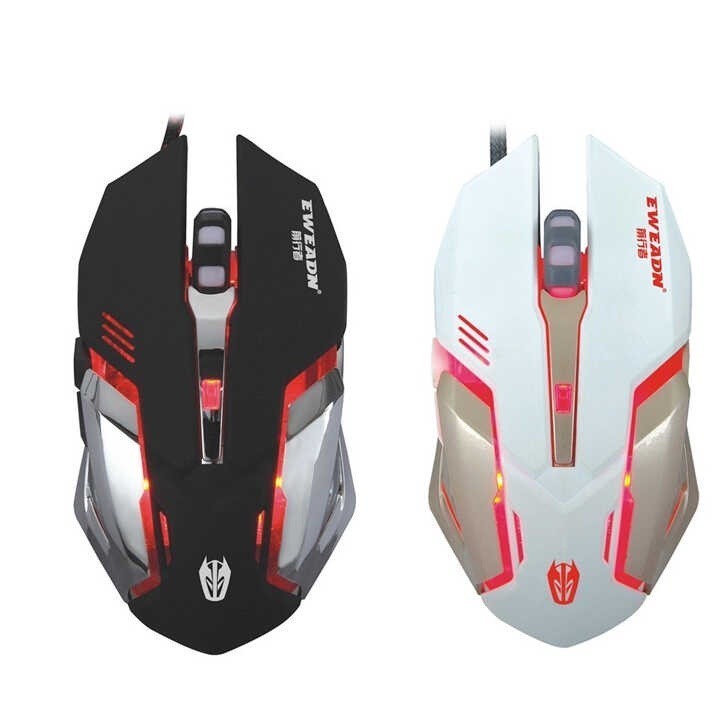 [HCM]Chuột chuyên game 6D dây dù - LED 7 màu EWEADN T02 Wired 2400DPI
