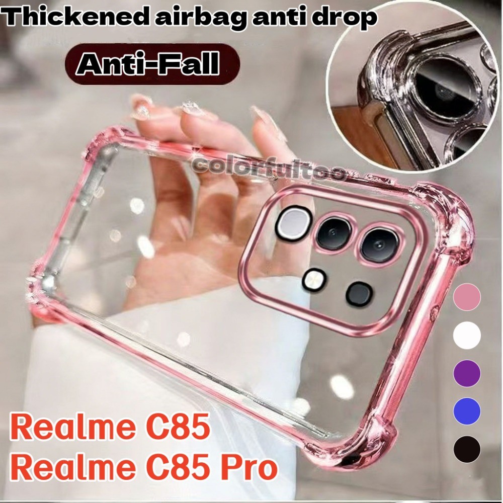 Vỏ trong suốt màu Realme C85 5G cho Realme C85 Pro C 85Pro RealmeC85 4G 5G Vỏ điện thoại TPU trong s