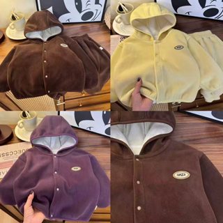  Có Mũ Trùm Đầu Áo Bộ Đồ Lông Cừu Trẻ Em Bên Ngoài Mặc Bộ Đồ Lông Cừu Nam Nữ Quần Áo Bé Mẫu Quần Áo Phù Hợp Với Áo Lông Cừu 