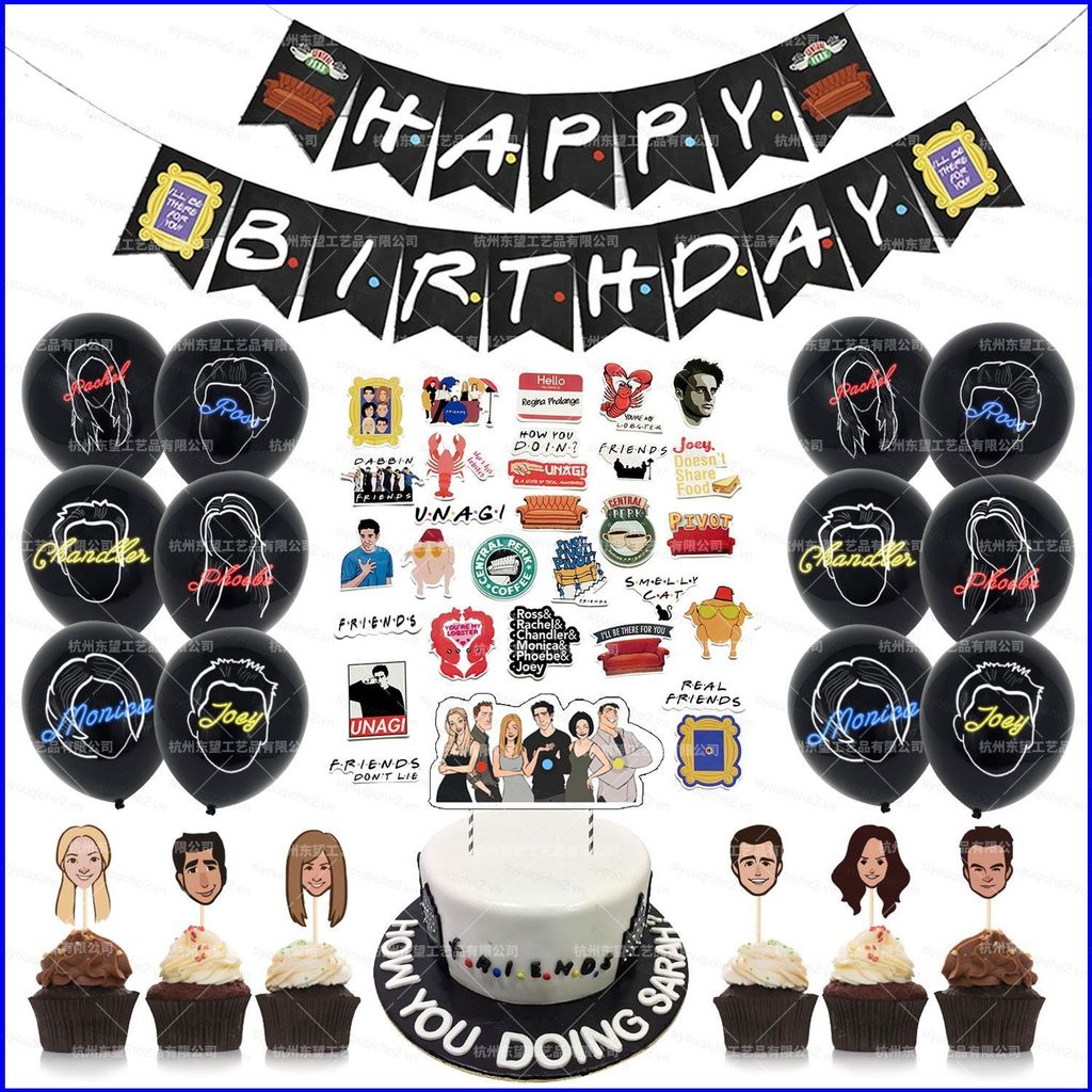 SV Bạn bè trang trí chủ đề bạn bè TV bạn bè kéo cờ bánh thẻ dán bộ tiệc tùng VS