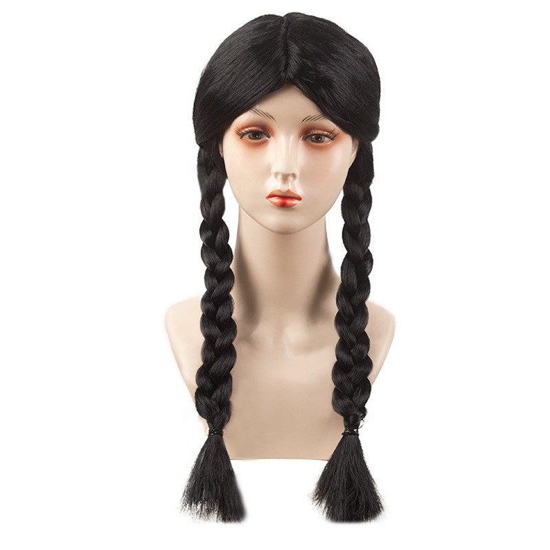 Dangsi 's Week Black Mid-Level Bangs Double Twist Braids Holy Festival cs Wig _ Shimura