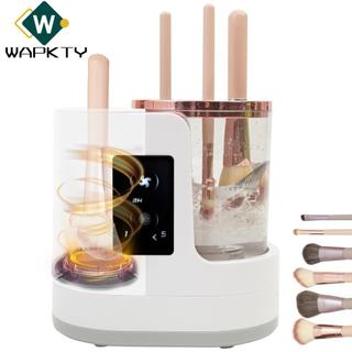 WAPKTY Máy làm sạch & sấy cọ trang điểm 3 trong 1 di động bằng điện, USB, giá đỡ tự động