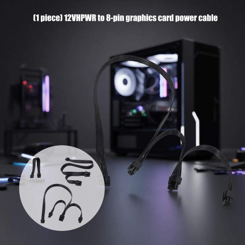 Quu 12VHPWR 12 + 4Pin Đến 8Pin Card Đồ Họa Dây Nguồn PVC Xây Dựng Dòng Điện Ổn Định