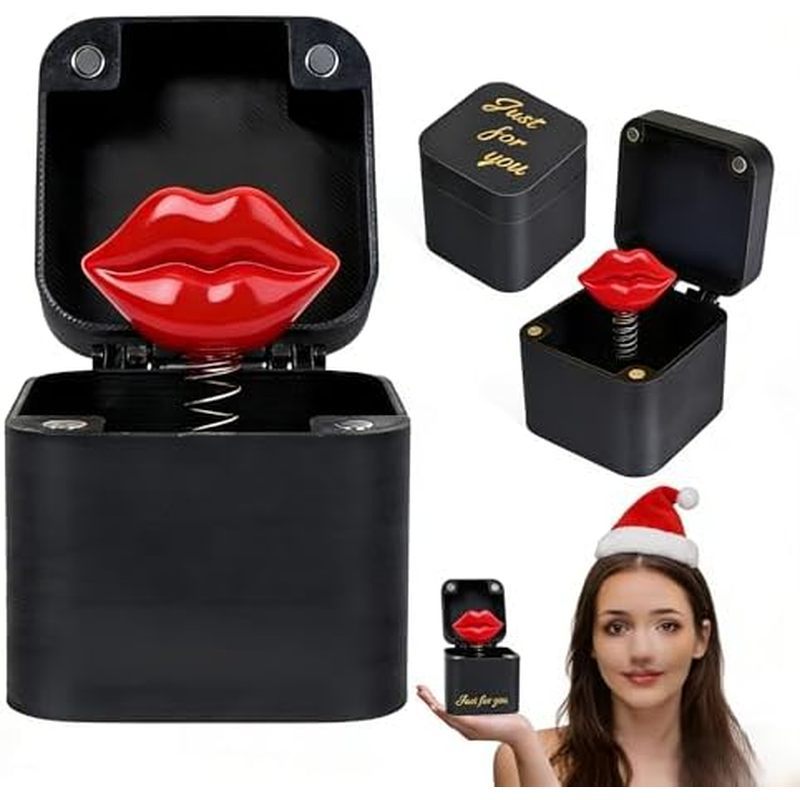 x - 3D Printed Funny Prank Gift Box, White Elephant Gifts for Adults, Novelty Lip Gifts for Parties 