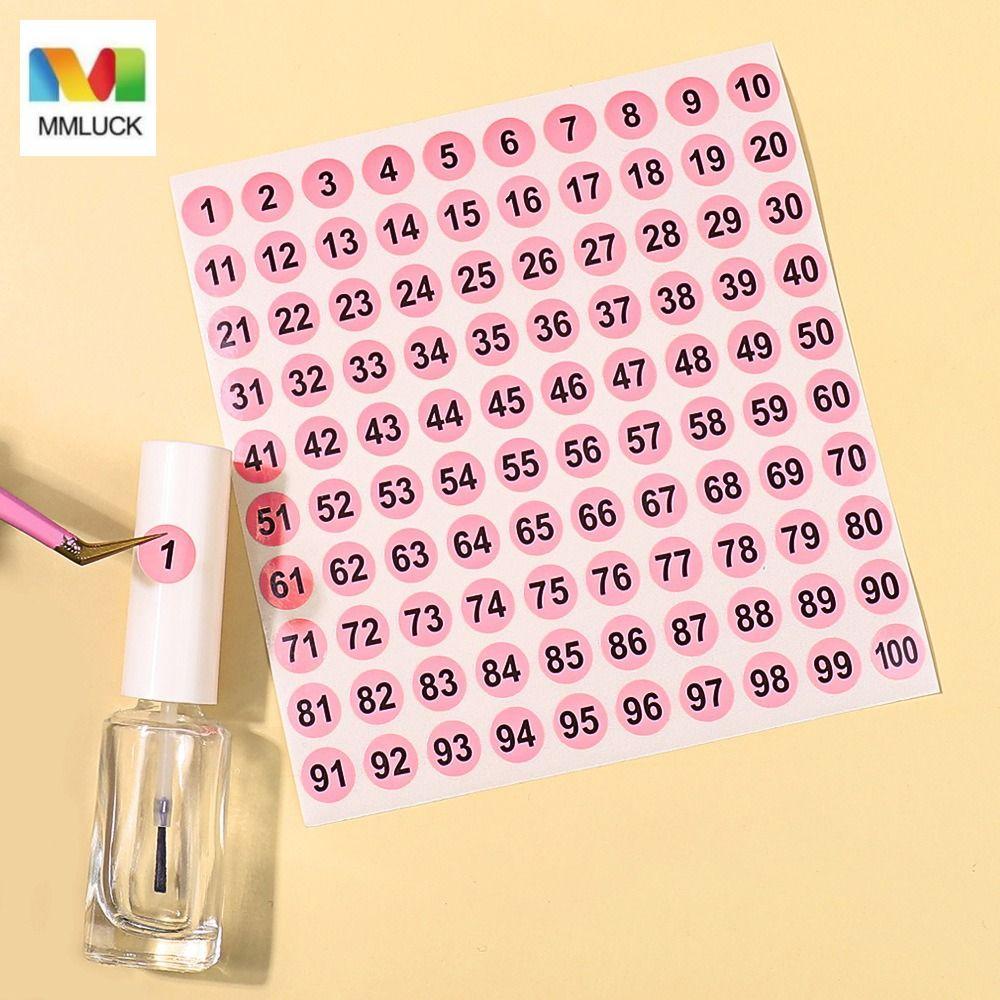 MMLUCK 100 tờ Nhãn dán số, Nhãn dán số liên tiếp tròn 10mm, Nhãn dán số sê-ri 1-100 Nhãn dán kích th