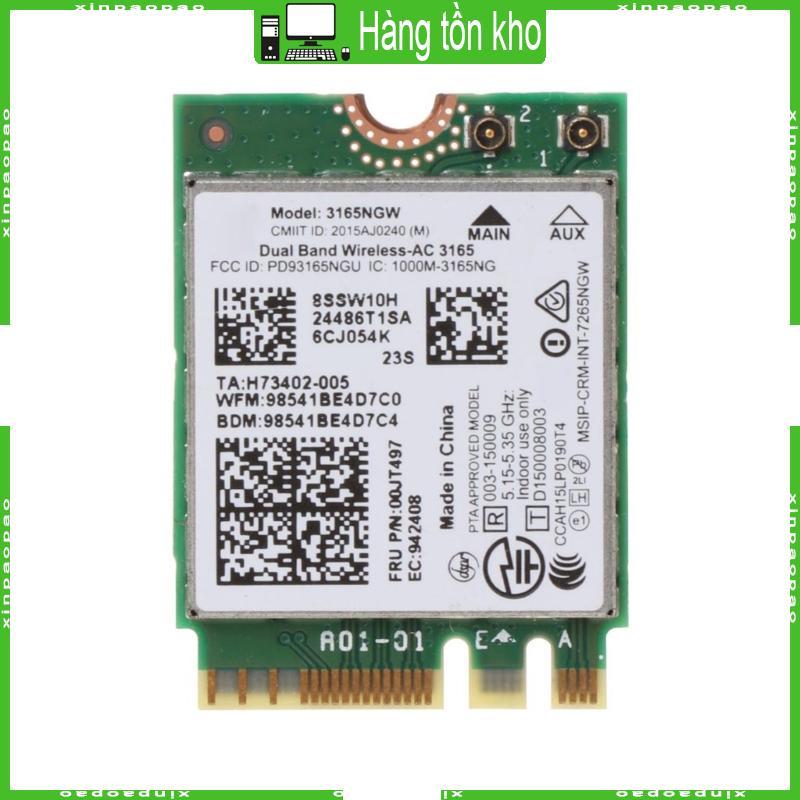 XI 00JT497 Dual Band Wireless-AC 3165 BT4 0 2 4G 5G 433M NGFF 3165NGW Card dành cho ThinkPad