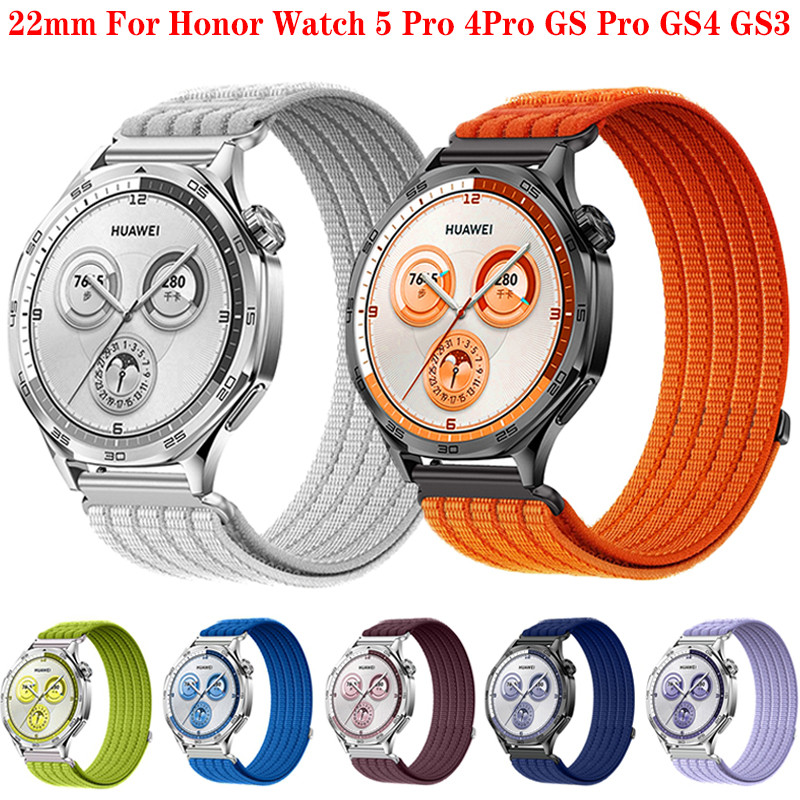 Dây đeo vòng Nylon 22mm cho Honor Watch 5 Ultra 5Pro 4Pro Vòng đeo tay thể thao cho Honor GS Pro GS4