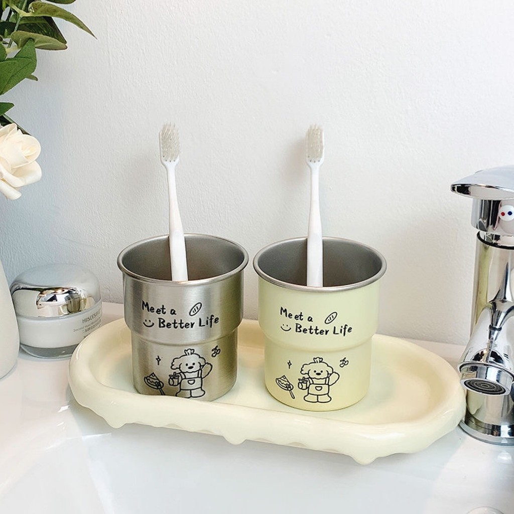 Cốc nước súc miệng chó Bichon Frise dễ thương