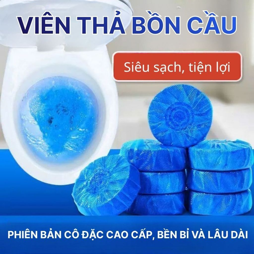 Combo 10 Viên Tẩy Rửa Toilet – Viên Thả Bồn Cầu Khử Mùi, Diệt Khuẩn, Hương Thơm Lâu Dài, Giảm Ố Vàng, An Toàn Đường Ống