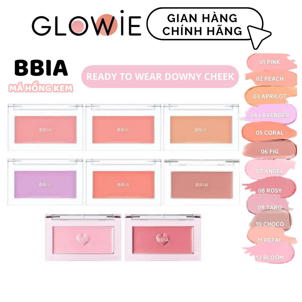 [SALE 40%] Má Hồng Kem Bbia Ready To Wear Downy Cheek  Mềm Mịn, Má Hồng Kem Bbia 01, 09