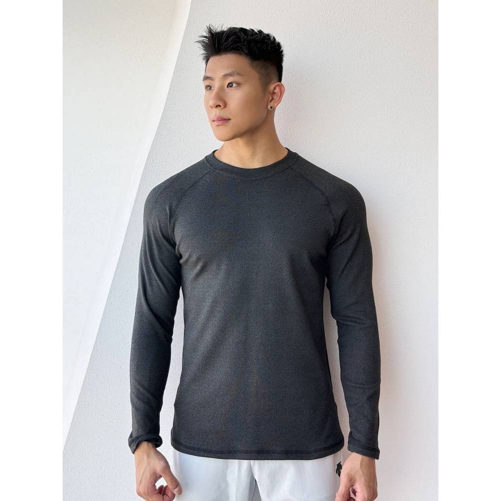 Autumn and Winter Dralon Thickening Exercise Turtleneck Long Sleeve Bottoming Shirt Solid Color Fitn