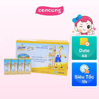 Thùng sữa Abbott Grow Gold hương vani 110ml (Lốc 4 hộp)