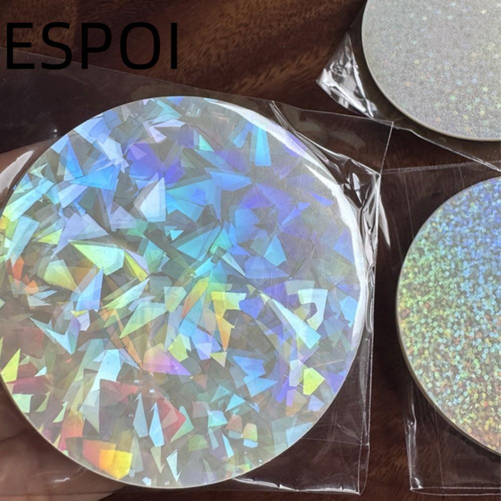 ESPOI 100 Chiếc Phim Huy Hiệu Trong Suốt, Nhiều Kiểu Vỏ Huy Hiệu Phim Laser PVC, Họa Tiết Ngôi Sao T