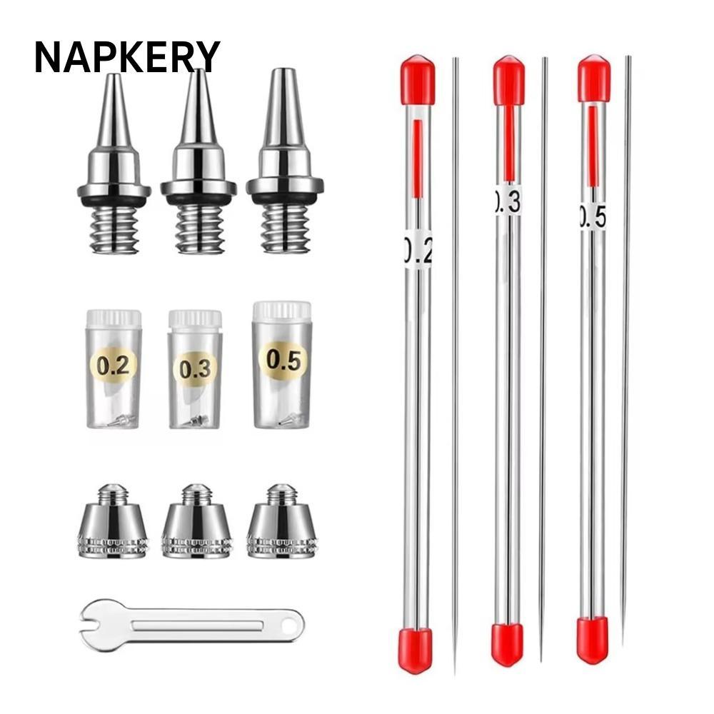 NAPKERY Airbrush Phụ tùng thay thế dễ dàng và chăm sóc Airbrush Vòi phun kim, Sơn phun sơn bảo vệ ki