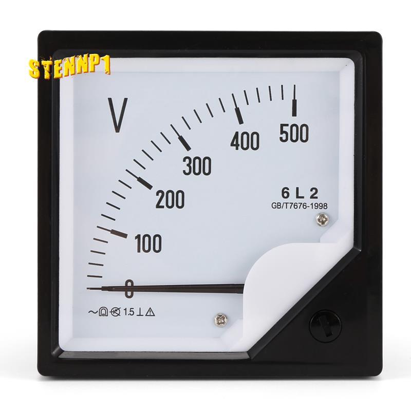 6L2 Vôn kế AC 500V Con trỏ Loại đồng hồ đo điện áp Đầu cơ