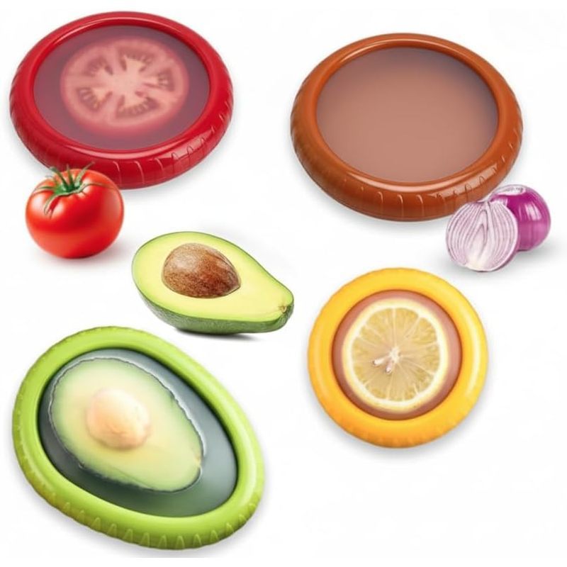 ; Vegetable Freshness Keeper for Tomatoes, Onions, Lemons, Garlic - Reusable, Dishwasher Safe, BPA-F