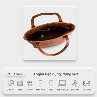 Túi Yuumy (Thời trang nữ công sở dáng đứng cỡ trung - Túi xách da Seasand YTX39) - Bagsmart