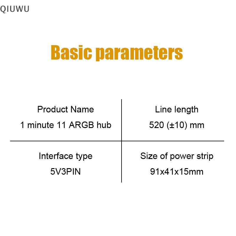 Quạt làm mát PC QIUWU ARGB HUB 1 đến 11 5V 3Pin LED Strip Light HUB Adapter SATA Power ARGB Fan Spli