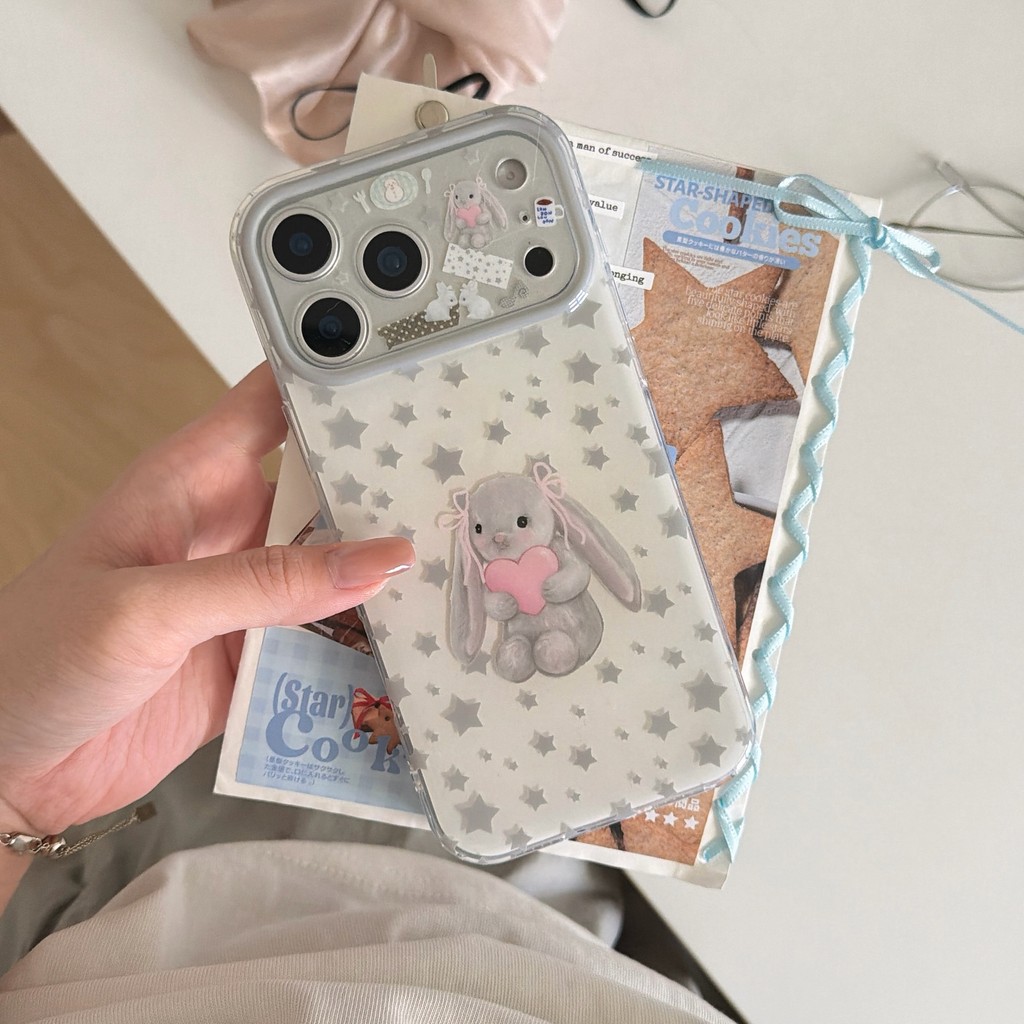 G.O.A.T Grey Star Love Rabbit Vỏ Tương thích cho iPhone 17 pro max iPhone 17 16 15 pro max Vỏ bảo vệ